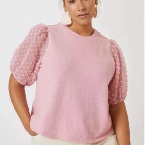 NWT Anthropologie- Maeve puff sleeve top. Slightly cropped. Size large